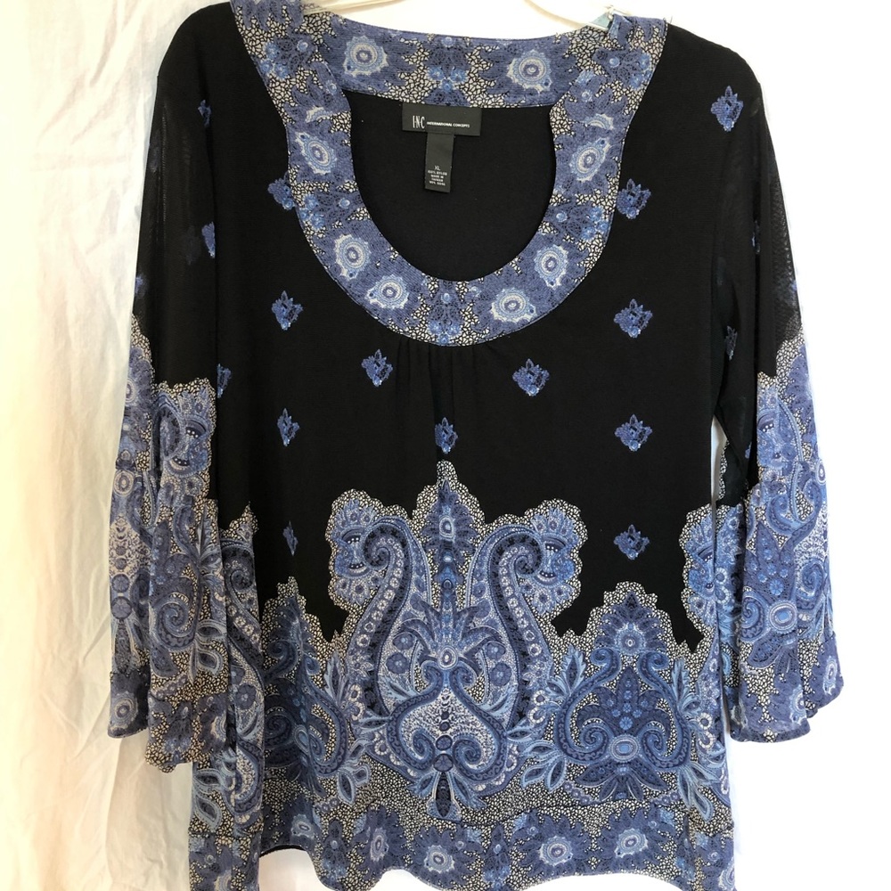 INC Long Patterned Tunic Top